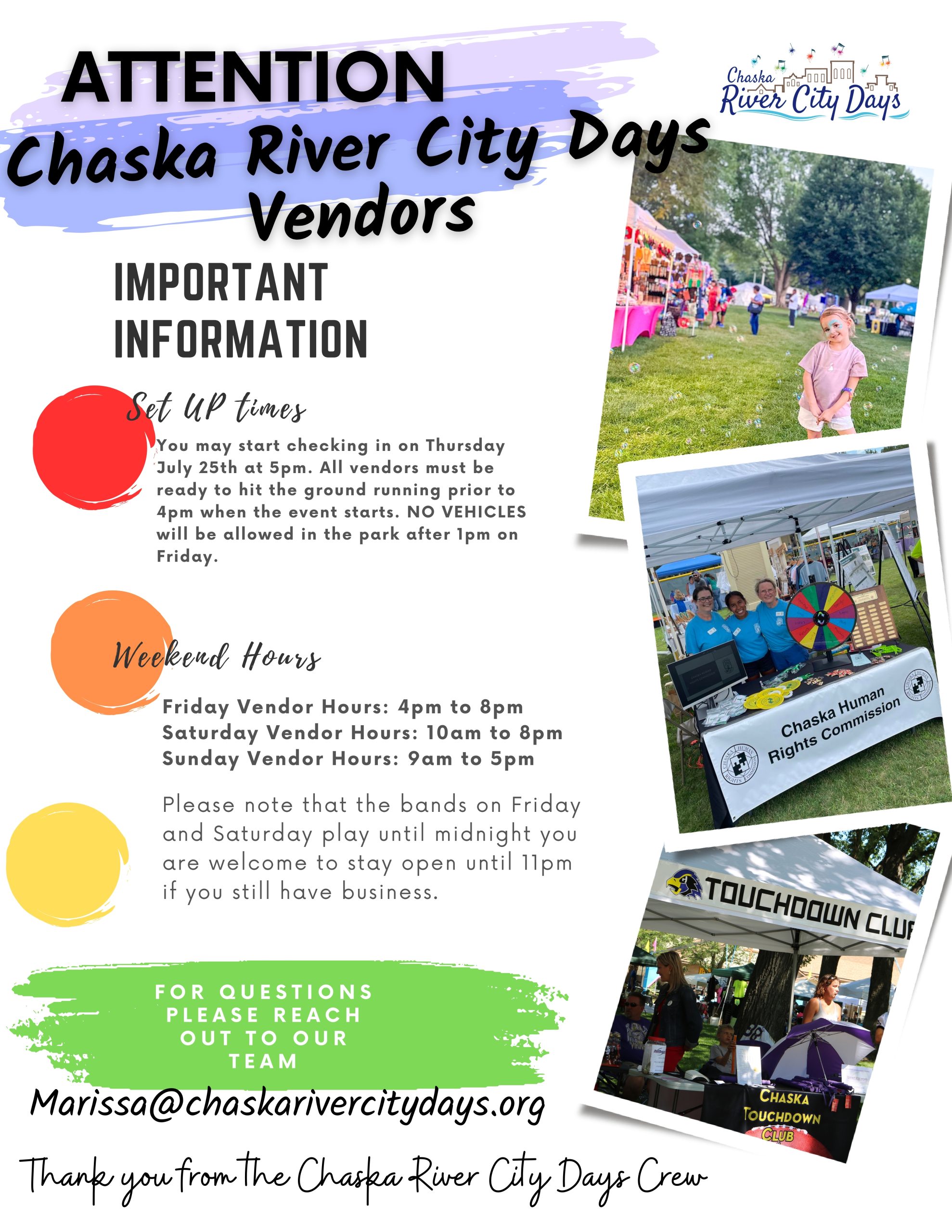 Booth Registration Chaska River City Days